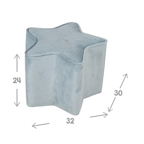 Vaikiškas pufas šviesiai mėlynos spalvos iš velveto Lil Sofa – Roba-image-3