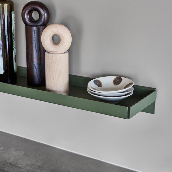 Tamsiai žalios spalvos iš metalo sieninė lentyna 50 cm Bakku – OYOY Living Design-image-1