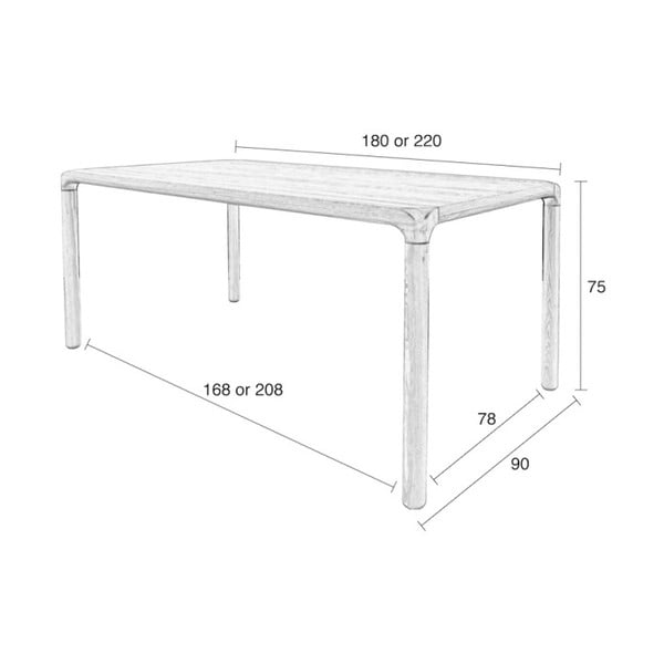 Valgomojo stalas 90x220 cm Storm – Zuiver-image-2