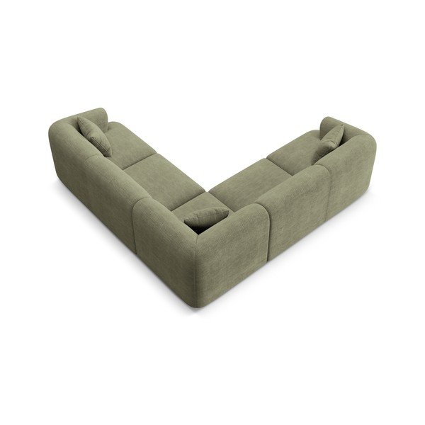 Žalios spalvos kampinė sofa iš kordinio velveto Campi – Cosmopolitan Design-image-3