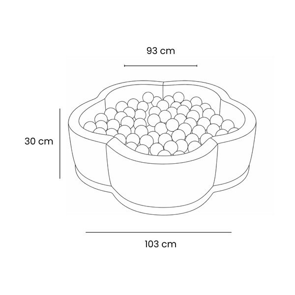 Khaki spalvos iš velveto pripučiamų kamuoliukų baseinas ø 90 cm aukštis 30 cm – Meowbaby-image-2