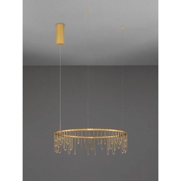 Auksinės spalvos iš aliuminio kabantis šviestuvas LED su pritemdymo funkcija ø 65 cm Stellar – Nova Luce-image-3
