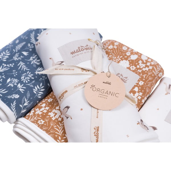 Tamsiai mėlyna ekologiškos medvilnės antklodė kūdikiams 110x140 cm Organic - Malomi Kids-image-2