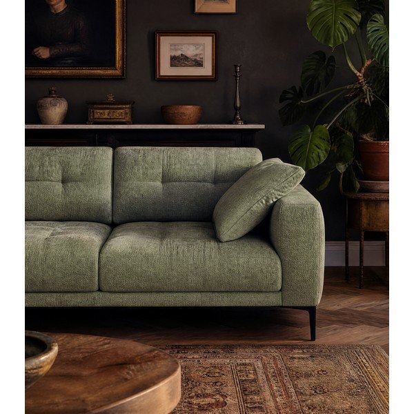 Žalios spalvos kampinė sofa (su kairiuoju kampu/su gultu) Bemy – Micadoni -image-4