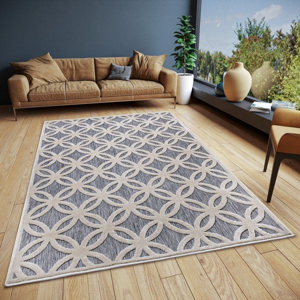 Kilimas pilkos spalvos 57x90 cm Iconic Circle – Hanse Home-image-1