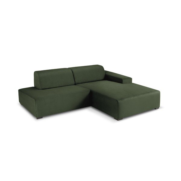 Žalia aksominė kampinė sofa Cosmopolitan Design Hobart, kampas dešinėje-image-3