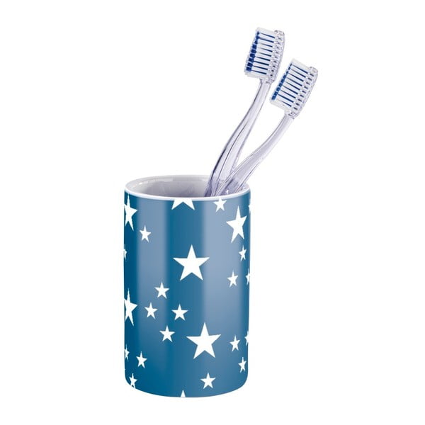 Mėlynos ir baltos spalvos dantų šepetėlio puodelis Wenko Stella Blue