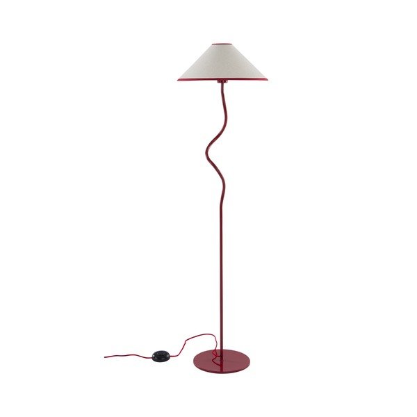 Raudonos spalvos/baltos spalvos iš tekstilės pastatomas šviestuvas su pritemdymo funkcija (aukštis 148 cm) Juliet – Jotex