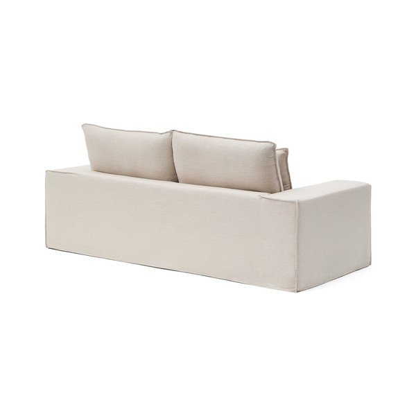Smėlio spalvos sofa iš lino 240 cm Anarela – Kave Home-image-3
