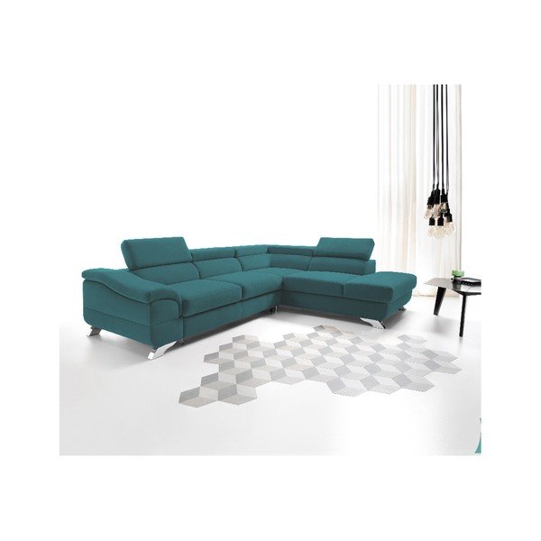 Turkio spalvos "Windsor & Co Sofos Gamma" kampinė sofa lova, dešinysis kampas-image-4