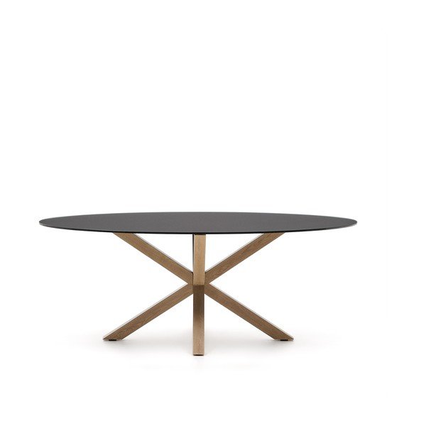 Valgomojo stalas su stikliniu stalviršiu 100x200 cm Argo – Kave Home-image-2