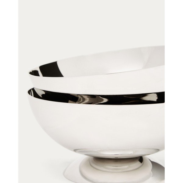 Skirta serviravimui sidabrinės spalvos iš nerūdijančio plieno maži dubenys 2 vnt. Nirela – Kave Home-image-3