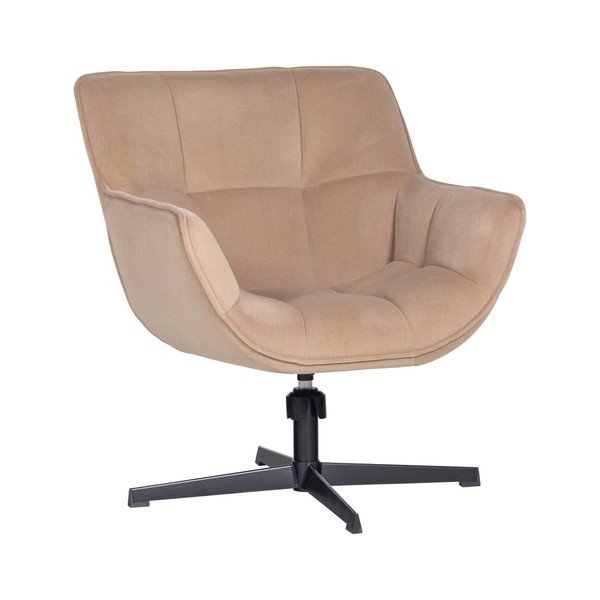 Smėlio spalvos pasukamas krėslas iš velveto Wibo – WOOOD