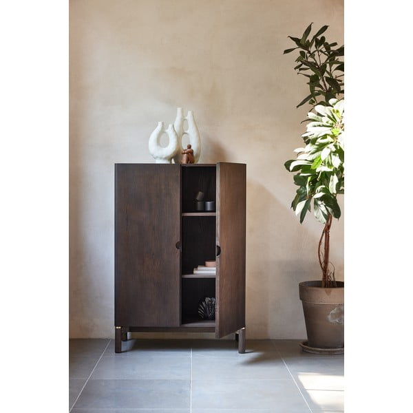 Spintelė tamsiai rudos spalvos iš ąžuolo 90x130 cm Arun – Unique Furniture-image-1