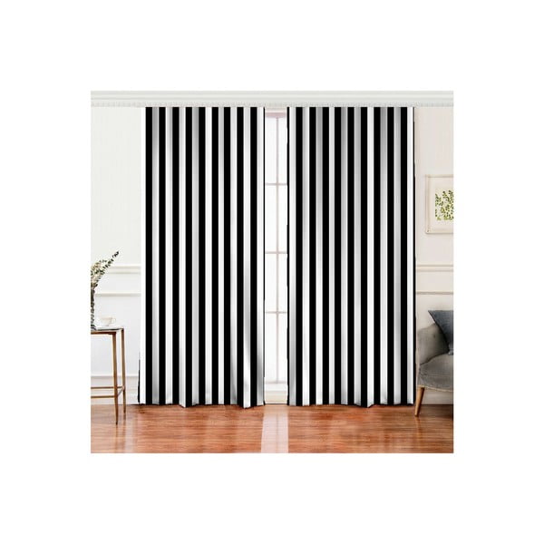 Juodai baltos užuolaidos, 2 vnt., 140x260 cm - Mila Home-image-2
