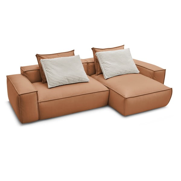 Iš dirbtinės odos kampinė sofa rudos spalvos (kintama) Boheme – Bobochic Paris-image-4