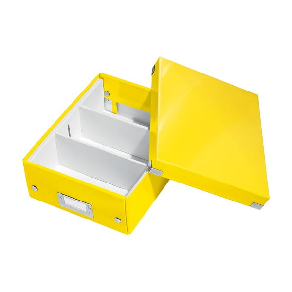 Geltonos spalvos dėžutė su organizatoriumi Click&Store - Leitz