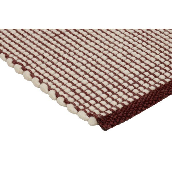Rankų darbo bordo spalvos/natūralios spalvos iš vilnos kilimas 140x200 cm Talo – noo.ma-image-3