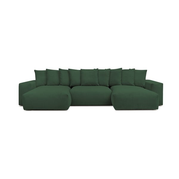 Iš kordinio velveto kampinė sofa žalios spalvos Voltaire – Bobochic Paris