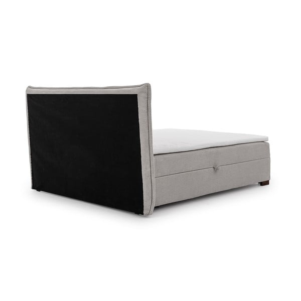 Šviesiai pilkos spalvos spyruoklinė lova su sandėliavimo vieta 160x200 cm Lysa – Ropez-image-3