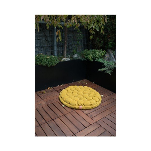 Tamsiai ruda sėdimoji pagalvėlė su masažiniais kamuoliukais Linda Vrňáková Bloom, Ø 65 cm-image-3