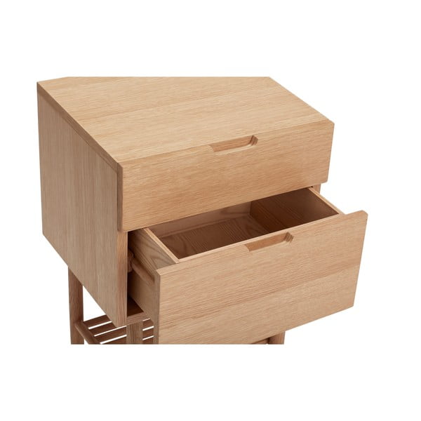 Ąžuolo dekoro naktinis staliukas Acorn - Hübsch-image-2