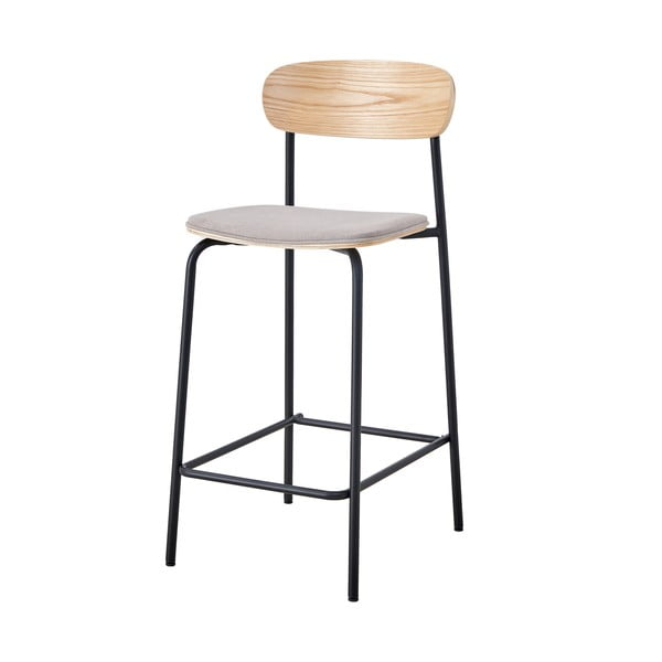 Juodos spalvos/taupe spalvos baro taburėtės 2 vnt. (sėdynės aukštis 66 cm) Adriana – Marckeric-image-2