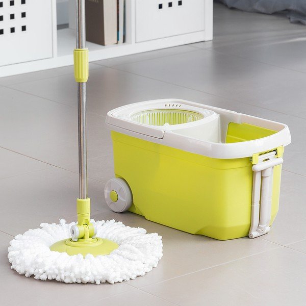 Geltonos spalvos rotacinės šluotos ir kibiro rinkinys InnovaGoods-image-1