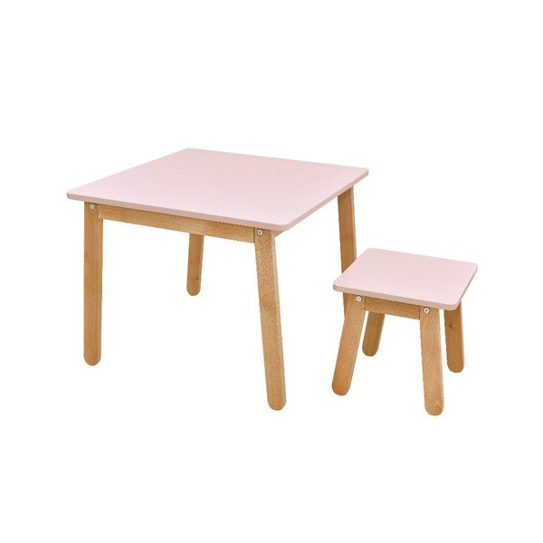 Šviesiai rožinės spalvos vaikiškas stalas BELLAMY Woody-image-1