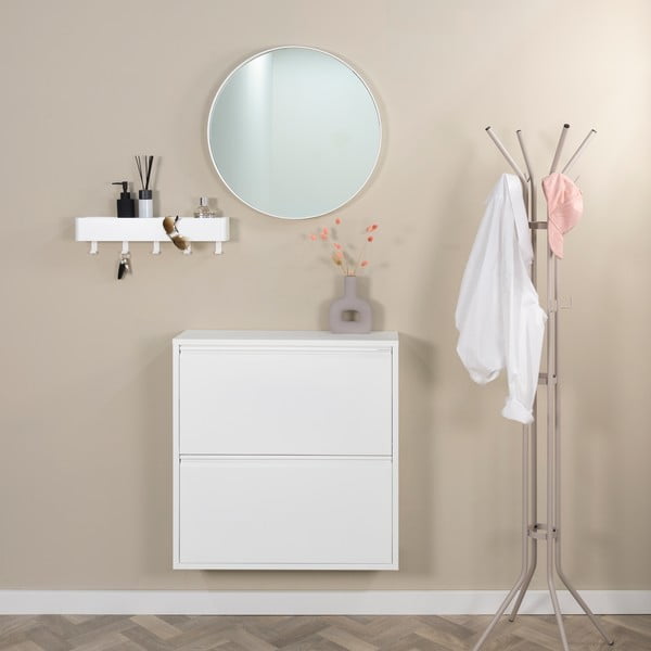 Baltos spalvos iš metalo atlenkiama spintelė batams 75x77,5x22,5 cm Billy – Spinder Design-image-1