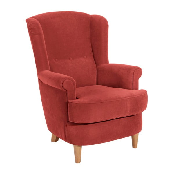 Terakotos raudonos spalvos fotelis Max Winzer Kendra Velor