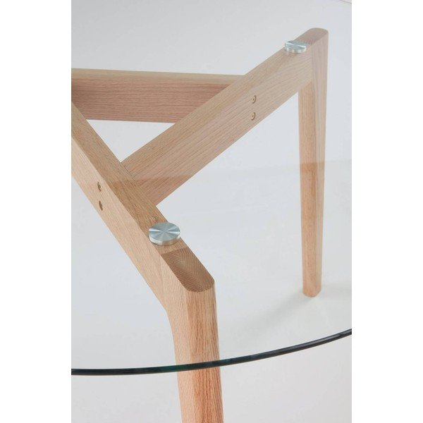 Iš ąžuolo masyvo apvalios formos valgomojo stalas ø 120 cm Malevik – Jotex-image-4