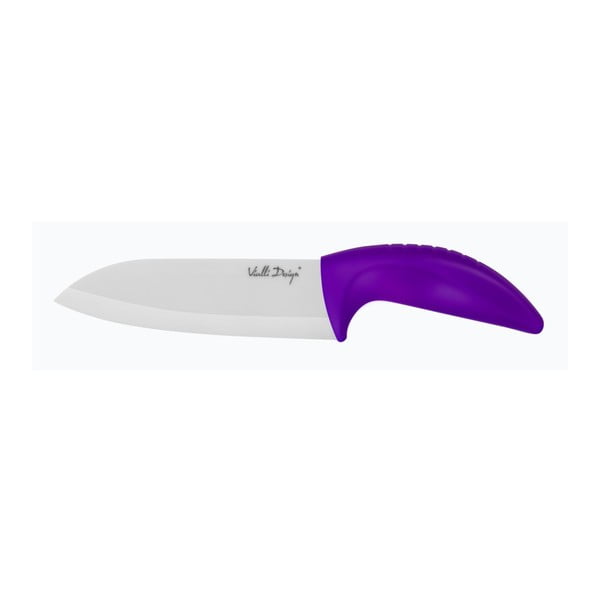 Keraminis peilis "Vialli Design Santoku", 14 cm, violetinės spalvos