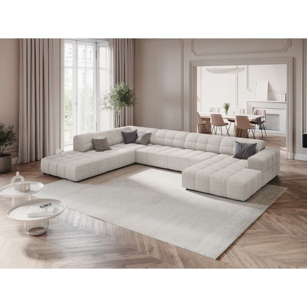 Kampinė sofa šviesiai pilkos spalvos (su kairiuoju kampu/„U“ formos) Chicago – Cosmopolitan Design-image-1