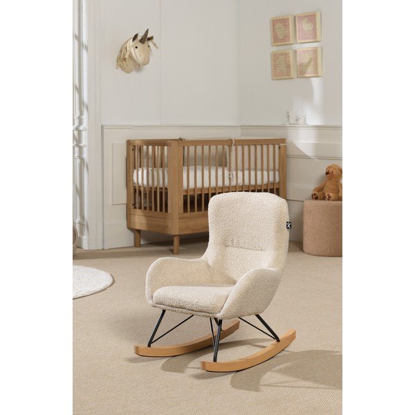 Smėlio spalvos iš boucle supamasis vaikiškas krėslas Rocky – Vipack-image-1