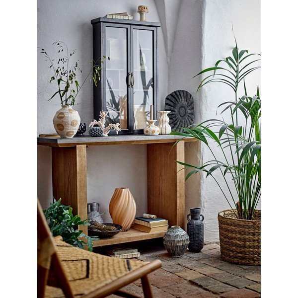 Natūralios spalvos iš metalinio paviršiaus konsolinis staliukas 40x110 cm Riva – Bloomingville-image-1