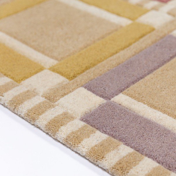 Rankų darbo natūralios spalvos iš vilnos kilimas 160x230 cm Quadro Wool – Flair Rugs-image-4