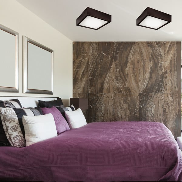 Lubinis šviestuvas tamsiai rudos spalvos 27,5x27,5 cm su stiklo gaubtu Quadro – LAMKUR-image-3