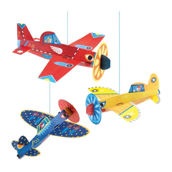 Kabantys dekoratyviniai lėktuvėliai iš tvirtesnio popieriaus Djeco