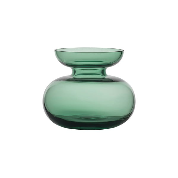 Iš stiklo  rankų darbo vaza žalios spalvos (aukštis 9 cm) Inu – Zone
