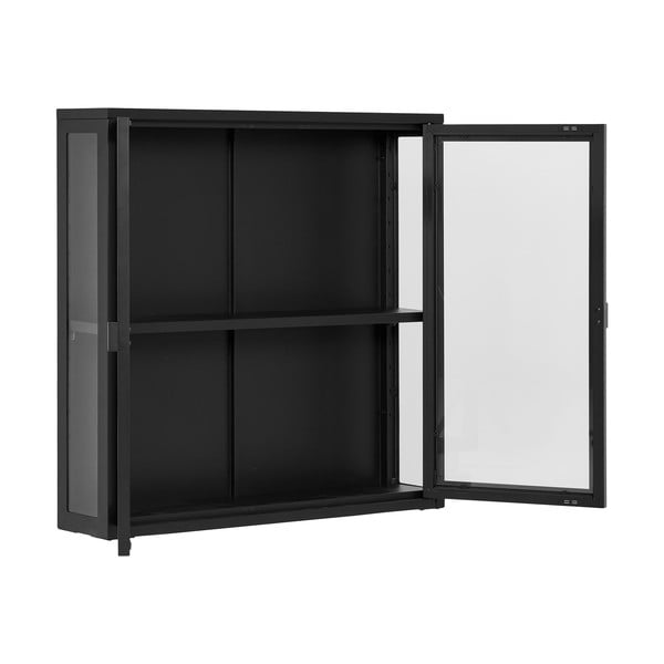 Iš metalo pakabinama vitrina juodos spalvos 80x80 cm Brisbane – House Nordic-image-2