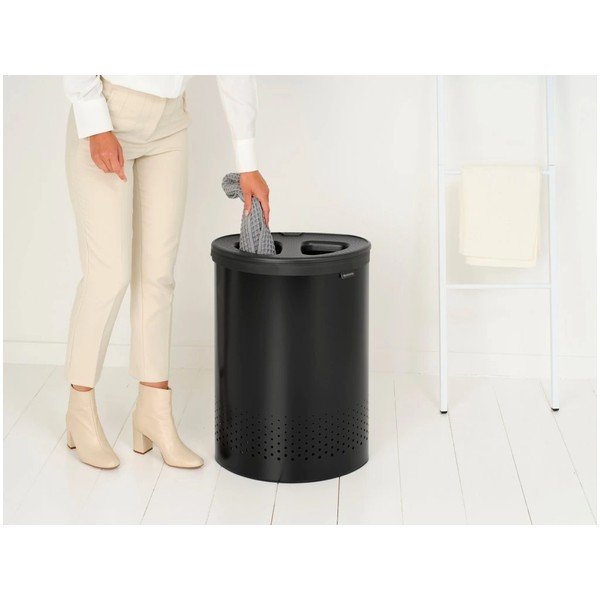 Iš metalo skalbinių krepšys matinės juodos spalvos 55 l Selector – Brabantia-image-1