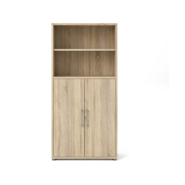 Modulinė knygų spinta natūralios spalvos iš ąžuolo 89x189 cm Prima – Tvilum-image-4