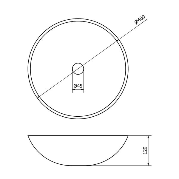 Iš akmens apvalios formos praustuvas kreminės spalvos ø 40 cm Blok 1 – Sapho-image-3