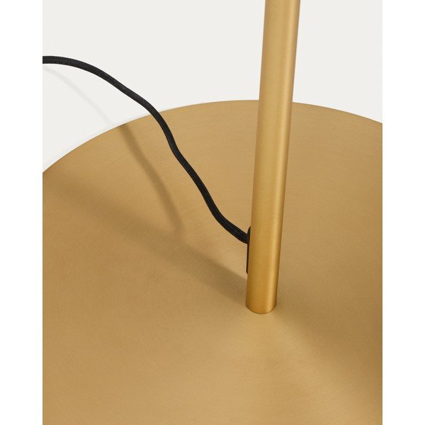 Baltos spalvos/auksinės spalvos pastatomas šviestuvas (aukštis 165 cm) su stiklo gaubtu Brisia – Kave Home-image-4