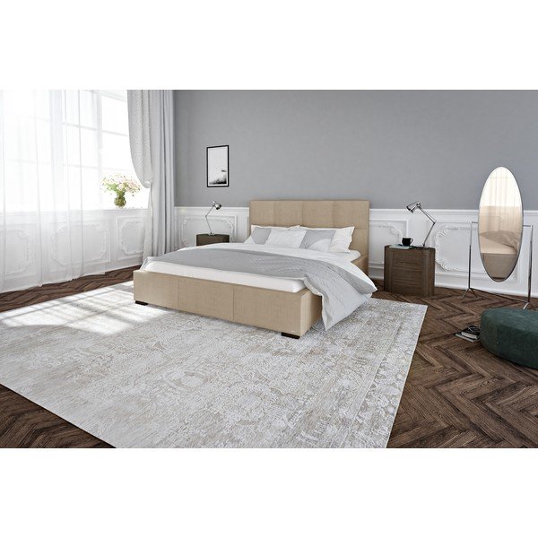 Smėlio spalvos dvigulė lova su grotelėmis ir vieta daiktams Guy Laroche Home Fascination, 180 x 200 cm-image-4