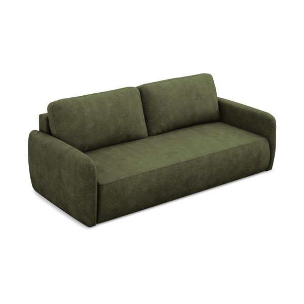 Žalios spalvos iš šenilinio audinio sulankstoma/su sandėliavimo vieta sofa 218 cm Lilo – Makamii-image-4