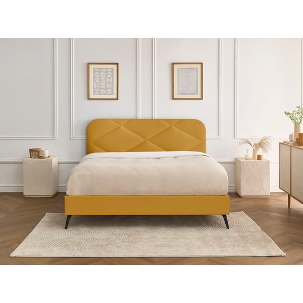 Dvigulė lova audiniu dengta su lovos grotelėmis 180x200 cm Prune – Bobochic Paris-image-1