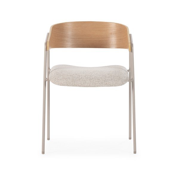 Šviesiai pilkos spalvos/natūralios spalvos iš audinio valgomojo kėdžių komplektas su porankiais 2 vnt. Cora – MOME-image-2