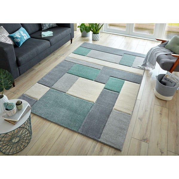 Žalios ir pilkos spalvos kilimas Flair Rugs Cosmos, 120 x 170 cm-image-1